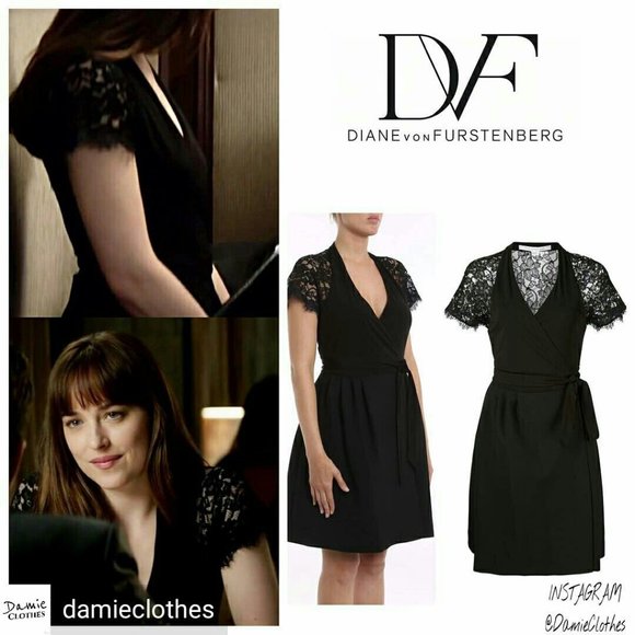 DVF ELIZABETH Lace Wrap Dress ASO ANASTASIA STEELE 2 - Picture 3 of 6